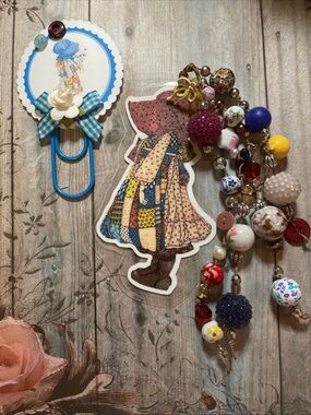 Holly Hobby Inspired Junk Journal/Planner Chunky Charm Bookmark and Paperclip